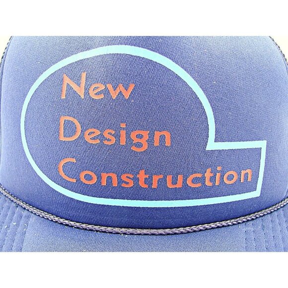 The Sportsman Vintage Snapback Trucker Hat Blue New Design Construction Logo - Picture 9 of 12